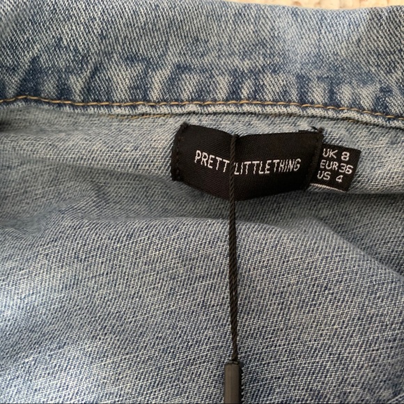 Pretty Little Thing Oversized Denim Jacket size 4 - Picture 4 of 8